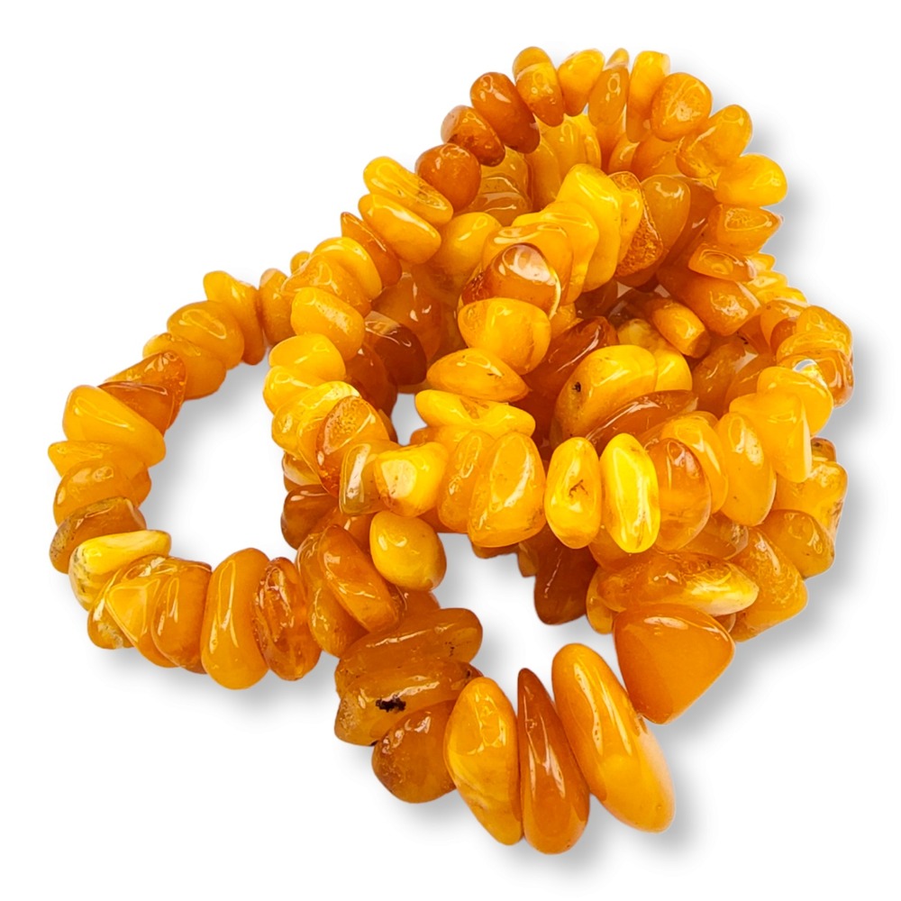 Unbranded Necklace Amber 25in Yellow Vintage Graduated Nugget‎ No Clasp 39g